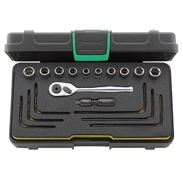 6, 3 mm (1/4") Socket set for Hi-Lok bolts 40A/40AD/16/2 18-pcs.